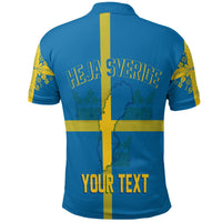 Sweden Three Crowns Custom Polo Shirt Heja Sverige - Wonder Print Shop