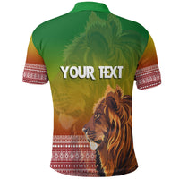 Custom Ethiopia Lion Of Judah Polo Shirt Ethiopia Flag Gradient - Wonder Print Shop