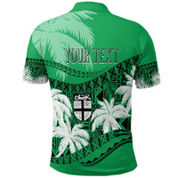 Custom Fiji Day Polo Shirt Flying Fijians Masi Kesa Style Green - Wonder Print Shop