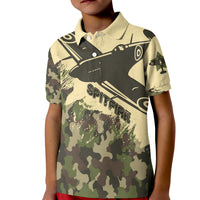 Submarine Spitfire Camouflage Polo Shirt for Kid Reach For The Sky - Wonder Print Shop