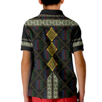 Eritrea Tilet Pattern Polo Shirt for Kid Eritrean Cross Black - Wonder Print Shop
