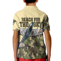 Submarine Spitfire Camouflage Polo Shirt for Kid Reach For The Sky - Wonder Print Shop