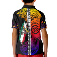 Mexican Dia de Muertos Sugar Skull Polo Shirt for Kid Viva Mexico - Wonder Print Shop