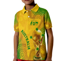 Personalised Australia Soccer WC 2022 Polo Shirt KID Aboriginal Socceroos - Wonder Print Shop