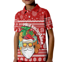 Christmas Hawaii Polo Shirt KID Mele Kalikimaka Tropical Santa - Wonder Print Shop