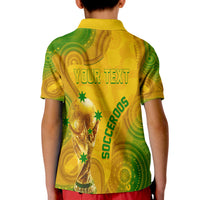 Personalised Australia Soccer WC 2022 Polo Shirt KID Aboriginal Socceroos - Wonder Print Shop