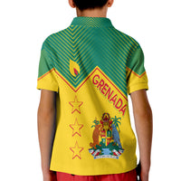 Grenada Polo Shirt Independence Day KID Geometric Style - Wonder Print Shop