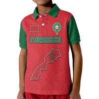 Custom Morocco Football Polo Shirt Mixed Flag Map Style - Wonder Print Shop