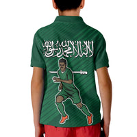 Saudi Arabia Football with Flag Background Polo Shirt - Wonder Print Shop