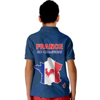 France Football 2022 With Flag Map Polo Shirt - Wonder Print Shop