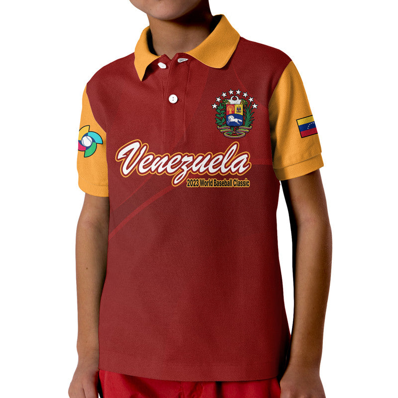 custom-personalised-venezuela-baseball-classic-2023-kid-polo-shirt-venezuela-coat-of-arms
