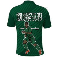 Saudi Arabia Football with Flag Background Polo Shirt - Wonder Print Shop