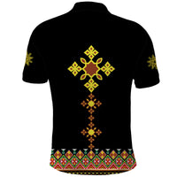 Ethiopia Cross Polo Shirt Geometric Ethnic - Wonder Print Shop