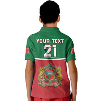 Custom Morocco Football Polo Shirt Geometric Halftone Pattern - Wonder Print Shop