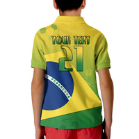 Custom Brasil Football Champions Flag With Soccer Ball Polo Shirt - Wonder Print Shop
