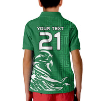Custom Saudi Arabia Football Falcon Bird And Arabic Text Polo Shirt - Wonder Print Shop