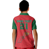 Custom Morocco Football Polo Shirt Mixed Flag Map Style - Wonder Print Shop
