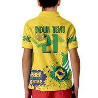 Custom Brasil Football 2022 World Cup Qatar Polo Shirt - Wonder Print Shop