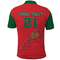 Custom Morocco Football Polo Shirt Mixed Flag Map Style - Wonder Print Shop