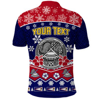 Custom American Samoa Tribal Polynesian Christmas Vibe Polo Shirt - Wonder Print Shop