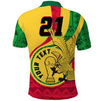Custom Ghana Football Black Star and Golden Tawny Eagles Polo Shirt - Wonder Print Shop
