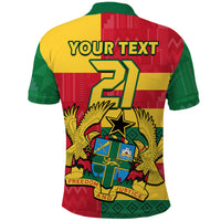 Custom Ghana Football Flag Color Mixed Kente Pattern Polo Shirt - Wonder Print Shop