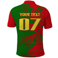 Custom Portugal Football Polo Shirt Dragon of Royal Arms During The Reign of Queen Maria II - Wonder Print Shop