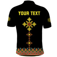 Custom Ethiopia Cross Polo Shirt Geometric Ethnic - Wonder Print Shop