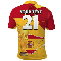 Custom Spain Football Champions Polo Shirt Spain Flag With Soccer Ball - Wonder Print Shop