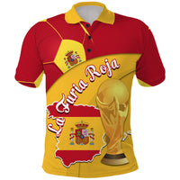 Custom Spain Football Champions Polo Shirt Spain Flag With Soccer Ball - Wonder Print Shop