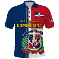 Custom Dominican Republic Polo Shirt Dia de la Independencia Coat Of Arms And Flag Map - Wonder Print Shop