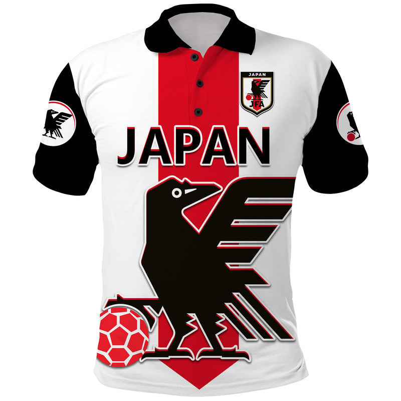 custom-personalised-japan-football-polo-shirt-the-yatagarasu-holding-a-red-ball