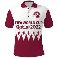 Custom Qatar 2022 Flag Style Polo Shirt The Maroon Football Player - Wonder Print Shop