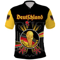 Custom Germany Football Black Eagle Jersey Deutschland Champion Polo Shirt - Wonder Print Shop