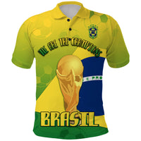 Custom Brasil Football Champions Flag With Soccer Ball Polo Shirt - Wonder Print Shop