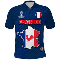 France Football 2022 With Flag Map Polo Shirt - Wonder Print Shop