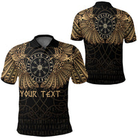 Custom Viking Polo Shirt Odins Celtic Two Ravens Gold Version Polo Shirt RLT12 - Wonder Print Shop