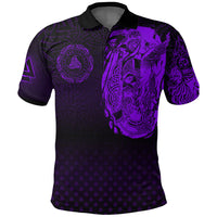 Viking Clothing Viking Odin Raven Tattoo Style Purple Version Polo Shirt RLT12 - Wonder Print Shop
