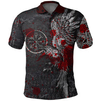 Viking Clothing Viking Odin Raven Tattoo Style Blood Version Polo Shirt RLT12 - Wonder Print Shop