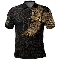 Viking Clothing Viking Odins Celtic Ravens Gold Version Polo Shirt RLT12 - Wonder Print Shop