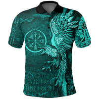 Viking Clothing Vegvisir With Raven Viking Compass Polo Shirt Cyan Version RLT12 - Wonder Print Shop