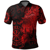 Viking Clothing Viking Odin Tattoo Red Version Polo Shirt RLT12 - Wonder Print Shop