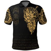 Viking Clothing Viking Compass Vegvisir Tattoo Gold Version Polo Shirt RLT12 - Wonder Print Shop