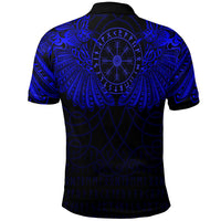Custom Viking Polo Shirt Odins Celtic Two Ravens Blue Version Polo Shirt RLT12 - Wonder Print Shop