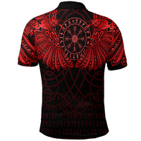 Viking Clothing Viking Odins Celtic Two Ravens Red Version Polo Shirt RLT12 - Wonder Print Shop