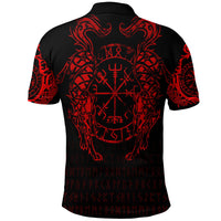 Viking Clothing Viking Compass Vegvisir Tattoo Red Version Polo Shirt RLT12 - Wonder Print Shop