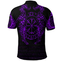 Viking Clothing Viking Compass Vegvisir Tattoo Purple Version Polo Shirt RLT12 - Wonder Print Shop