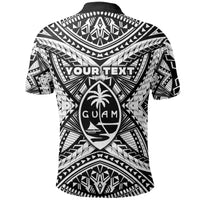 Custom Guam Rugby Polo Shirt Polynesian Patterns White LT16 - Wonder Print Shop