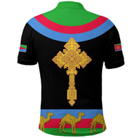 Eritrea Polo Shirt Cross Flag Camel Black LT13 - Wonder Print Shop