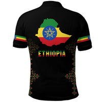 Custom Ethiopia Polo Shirt Version Map LT13 - Wonder Print Shop